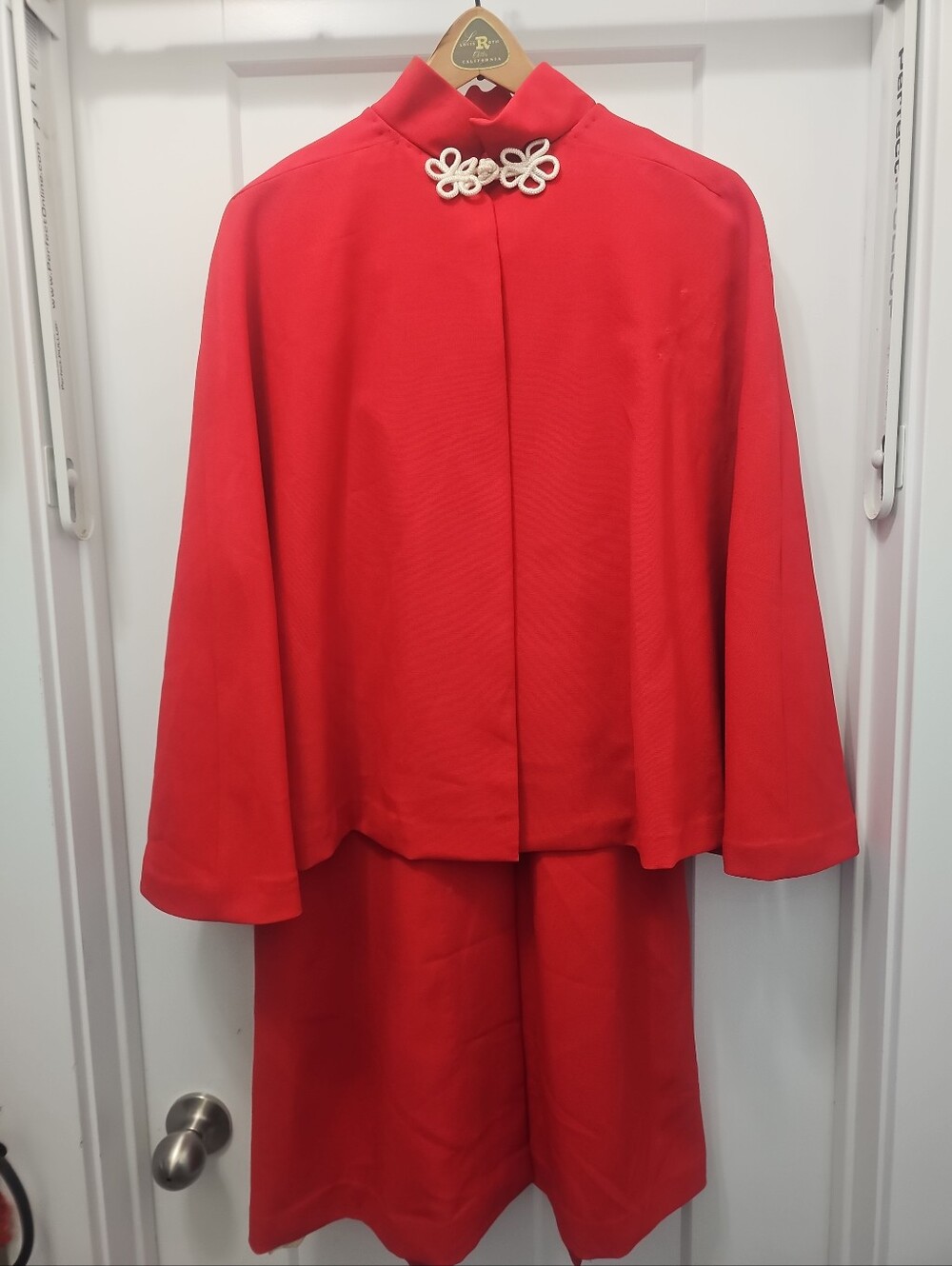 Vintage Red Opera Cape & Skirt Set – Mid Century Couture Style – Rare